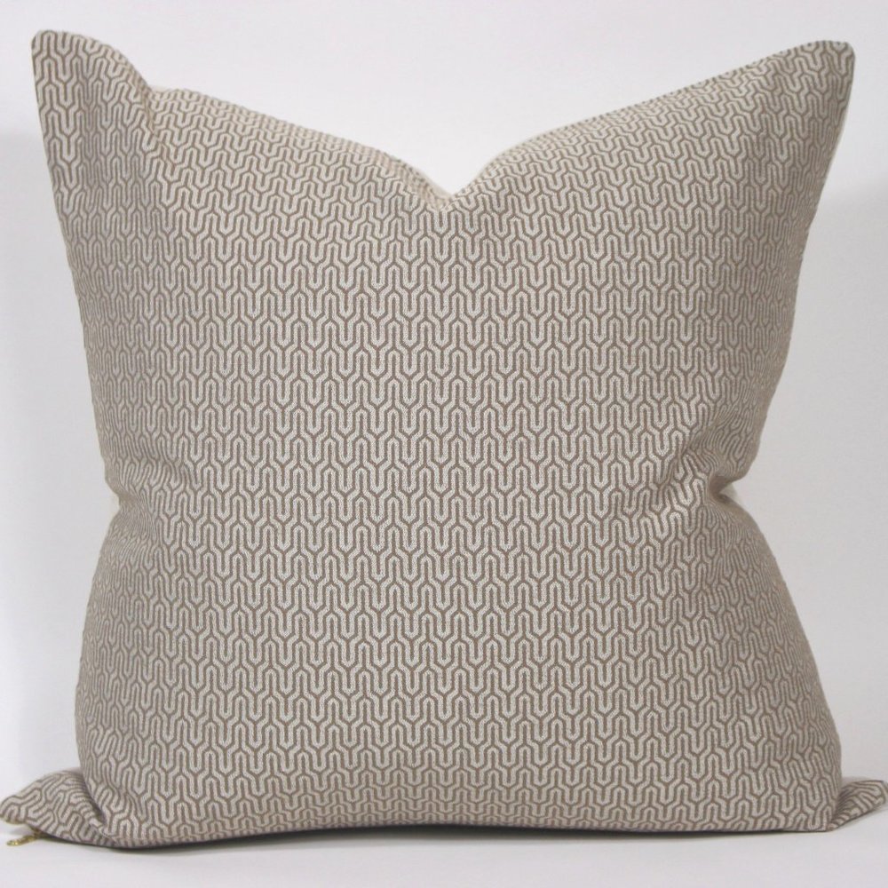 Brown and Cream Mix Printed Accent Pillow